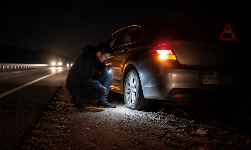What to Do If You Get a Flat Tire at Night